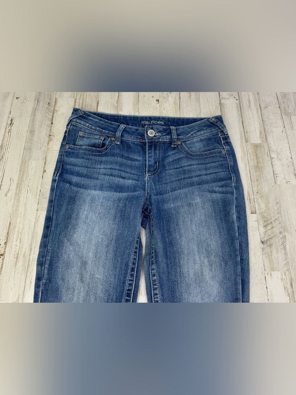 Maurices Jeans Womens 8S Blue Mid Rise Straight Leg Stretch Denim - Picture 2 of 11